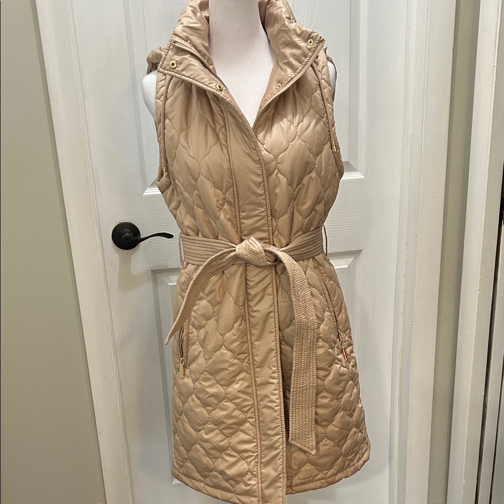 Kate Spade Bew York Spring Quilted Lin belted Vest S